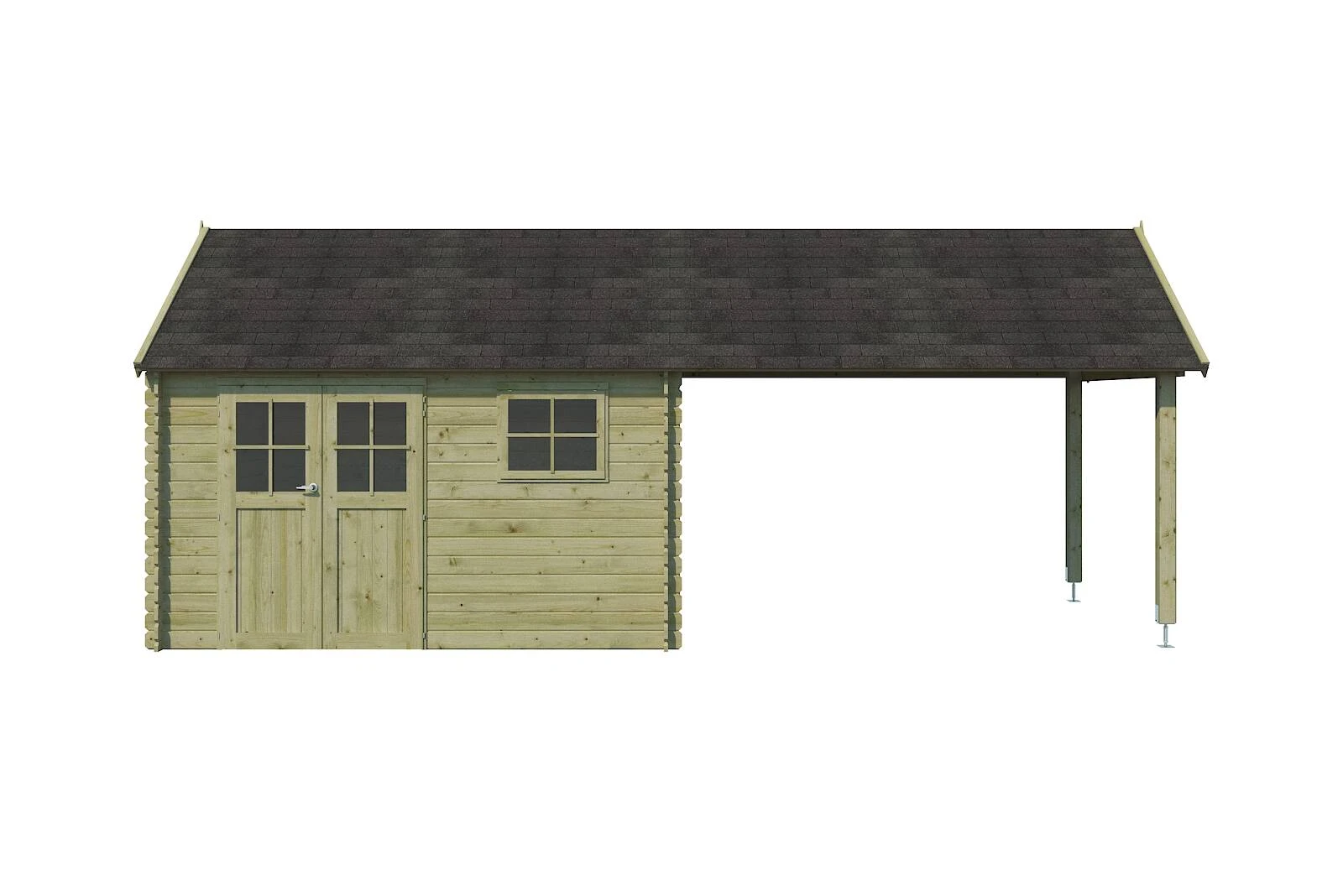 Woodlands Blokhut Gloucester L Groen Geïmpregneerd 760 x 295 cm - Afbeelding 5